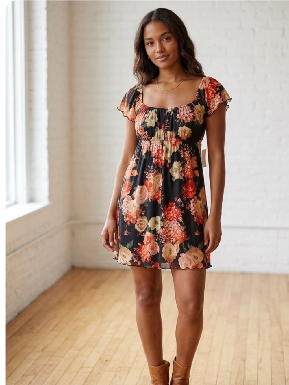 NWOT Urban Renewal Floral Print Mini Dress Size Small
